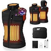 COREEDGE Heated Vest for Women with Detachable Heated Hood, Smart Electric Vest Rechargeable 4 in 1 Smart Controller Black