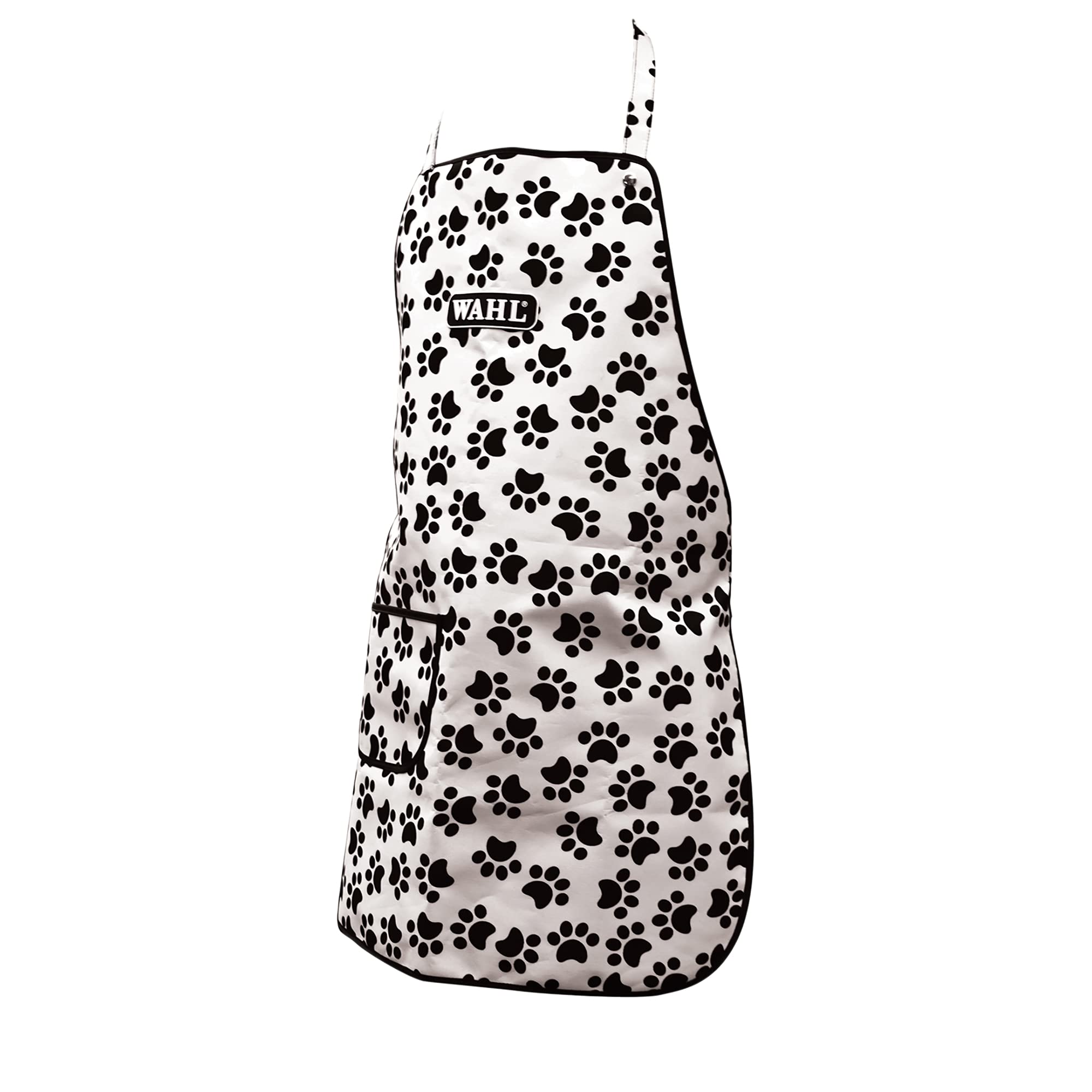 Wahl Paw Print Apron, Grooming Aprons with Pockets, Waterproof Bib for Pet Groomers, Water-Resistant, Anti-static Hair Repellent Dog Cat Grooming Apron, Pet Bathing Showering Smock