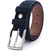 Ground Mind Thick Suede Leather Belt for Men Casual Dress Belts
