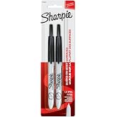 Sharpie Retractable Permanent Markers, Ultra Fine Point, Black, 2 Count