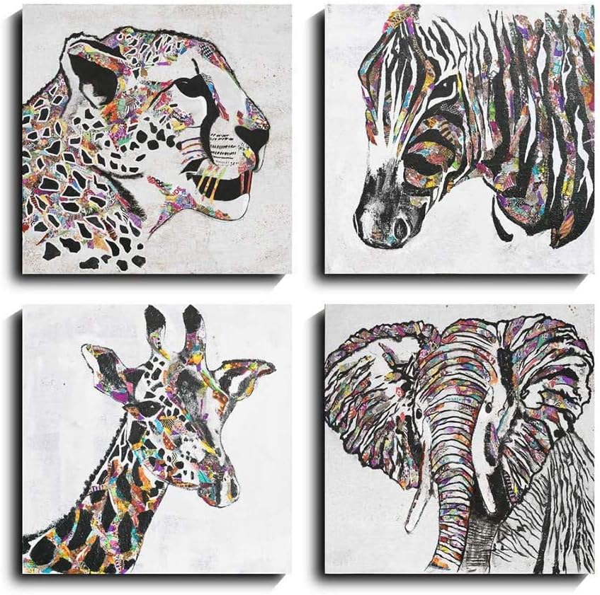 Sweety Decor Tropic Animal Portait Wall Art for Home Living Room Decoration (Multi, 12x12in)