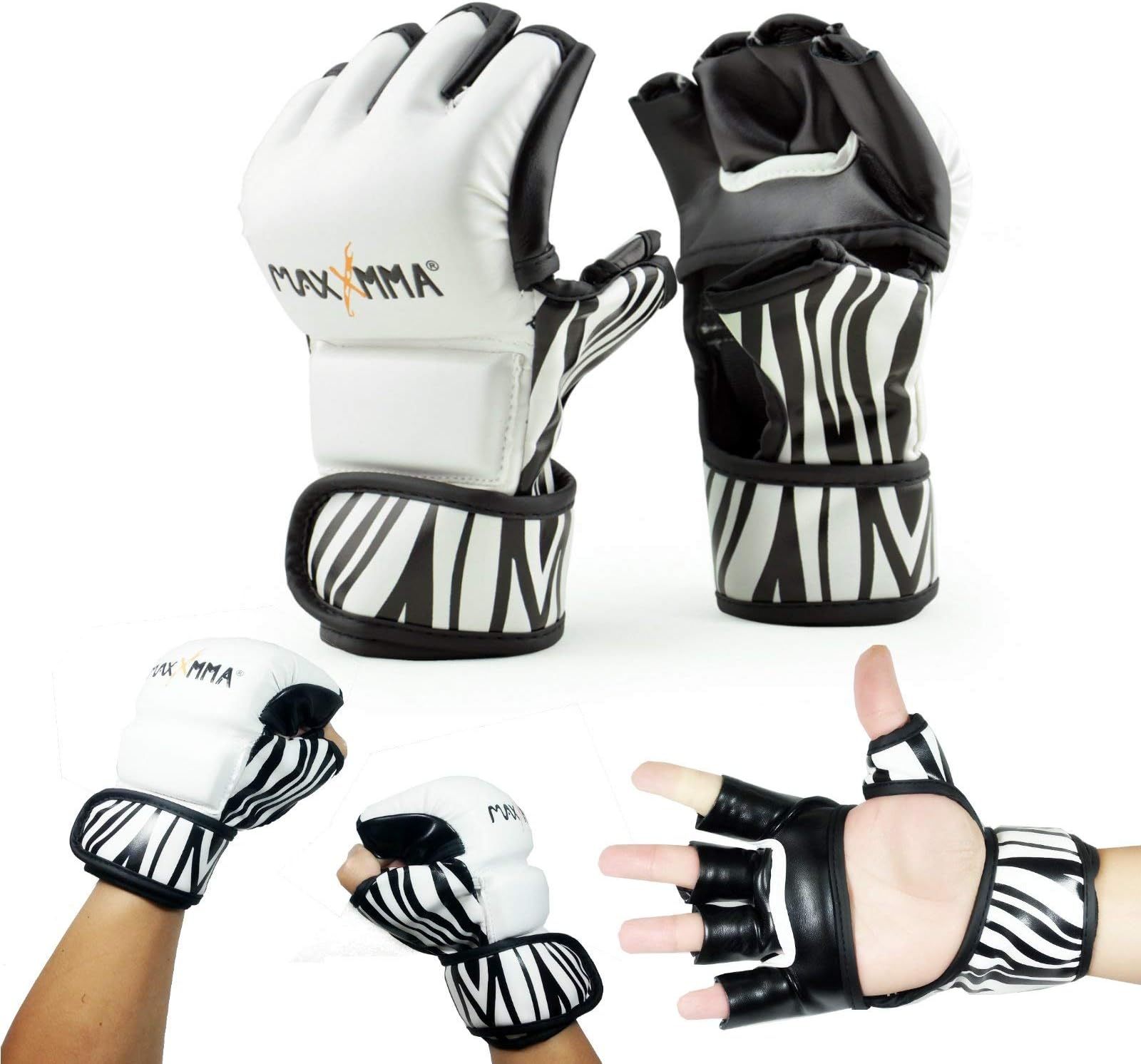 MaxxMMA MMA Grappling Glove - Zebra Pattern