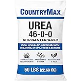 CountryMax 50LB Urea Fertilizer 46-0-0 High Nitrogen Lawn Fertilizer | Supports Healthy Plant Growth, Fast Green-Up Formula, Ideal for Lawns, Gardens, Crops, Trees and Shrubs