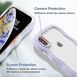 Anuck for iPhone Xs Max Case Wavy Edge Clear Back