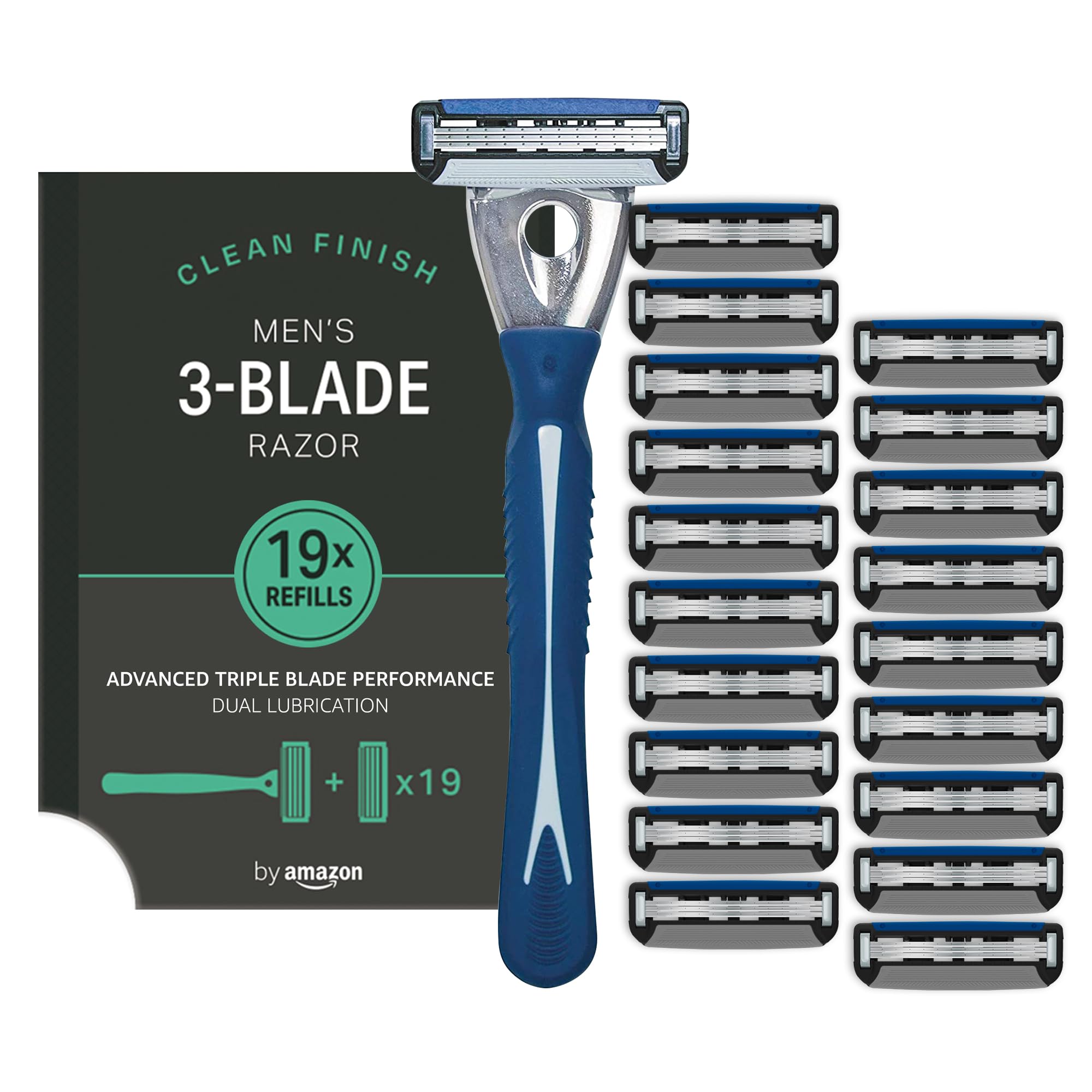 by Amazon Men's 3 blade razor with 19 cartridges