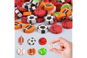 Kleeblatt Large Sports Erasers for Kids Bulk, 60 PCS Big Large Fun Desk Pets for Kids Classroom, Treasure Box Prizes,Party Favors for Kids Goodie Bags, Back to School Gifts for Students