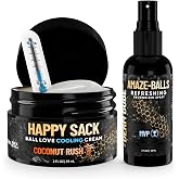 Derm Dude Below-the-Belt Deodorant Bundle | Happy Sack Anti-Chafing Cream 2oz + Amaze Ball Deodorant Spray 2oz | Groin &amp; Sack Odor Control, Sweat Protection, Talc-Free, Aluminum-Free with DeoPlex &amp; Al