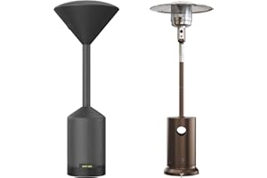 EAST OAK Patio Heater Cover as Accessory for Outdoor Patio Heater, 300D Oxford Fabric, Zipper, Waterproof, Dustproof, Sunproof, 91.3" H x 34.6" Dome x 19.88" Base, Dark Gray