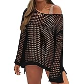 Crochet Cover Up for Women Mesh Hollow Out Bikini Cover Ups for Swimwear Summer Swimsuit