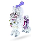 Elegant Bejeweled Poodle Blown Glass Christmas Ornament