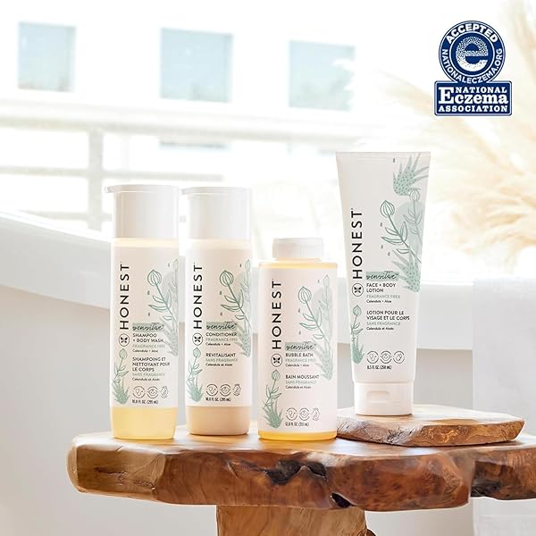 THE HONEST COMPANY HYDRATING FACE AND BODY LOTION, FAST ABSORBING, NATURALLY DERIVED, HYPOALLERGENIC, FRAGRANCE-FREE, SENSITIVE, 8.5 FL OZ