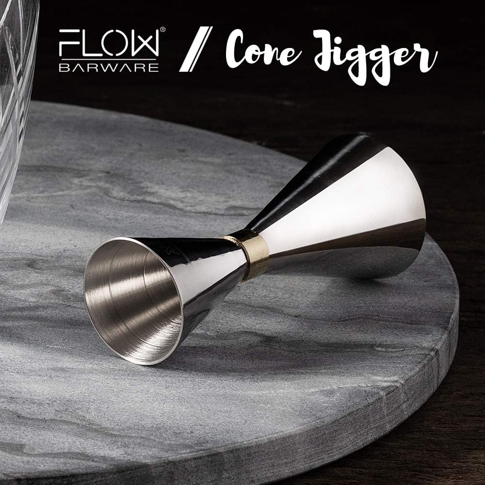 FLOW Barware Cone Spirit Measure, 10-in-1 Jigger, Silver, 11cm x 5cm x 5cm - Image 3