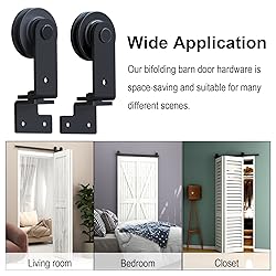 CCJH 36" Bi-Folding Sliding Barn Door Hardware Kit
