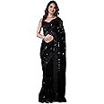 TRENDMALLS Women's Georgette Sequence Embroidery Saree with Unstitch Blouse Piece