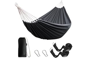 Anyoo Garden Cotton Hammock Comfortable Fabric Hammock with Tree Straps for Hanging Sturdy Hammock Up to 660lbs Portable Hammock with Travel Bag for Camping Outdoor/Indoor Patio Backyard