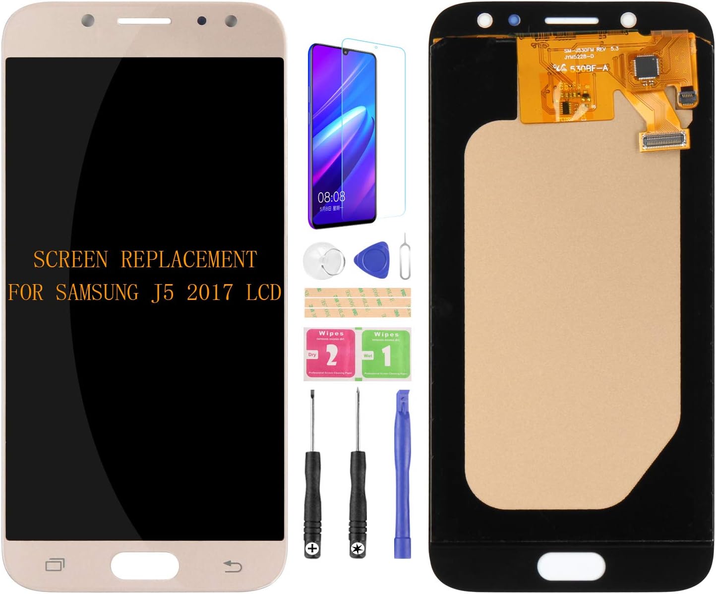For Samsung Galaxy J5 2017 J530 J530F J530S J530K J530L J530FM J530Y J530YM LCD Screen Replacement Digitizer Glass Assembly Kits