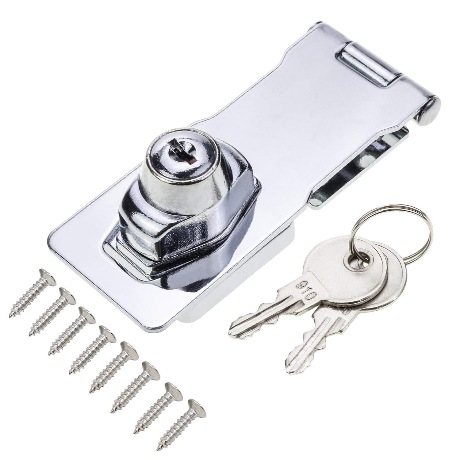 Hseamall 4Inch Keyed Hasp Lock Metall Keyed Locking Hasp mit Schlüssel