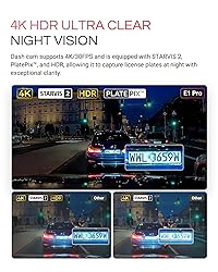 Vantrue E1 Pro 4K Mini Dash Cam Front, STARVIS 2