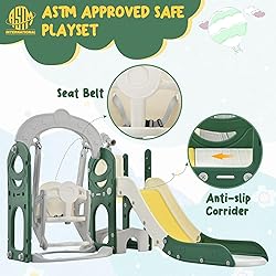 Virubi 6 in 1 Toddler Slide with Swing