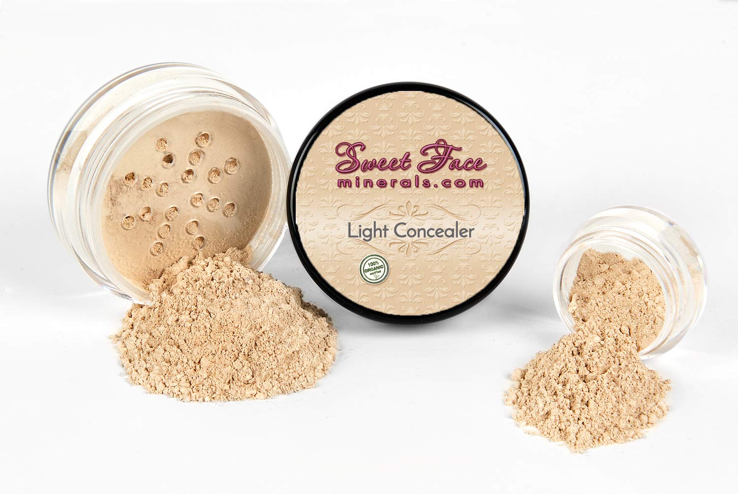 LIGHT CONCEALER Corrector Mineral Makeup Matte Bare Face Foundation Loose Powder Full Coverage (5 gram Sample Size Jar)