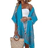 Beautiful Nomad Women's Kimono Swimsuit Coverups Beach Floral Casual Cardigan Bathing Suit Cover Up for Summer Swimwear