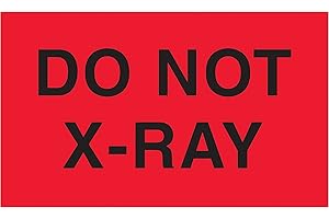 Discount Tag & Label 'Do Not X-Ray' Labels/Stickers, 3' x 5', Fluorescent Red, 500 Labels Per Roll (1 Roll)
