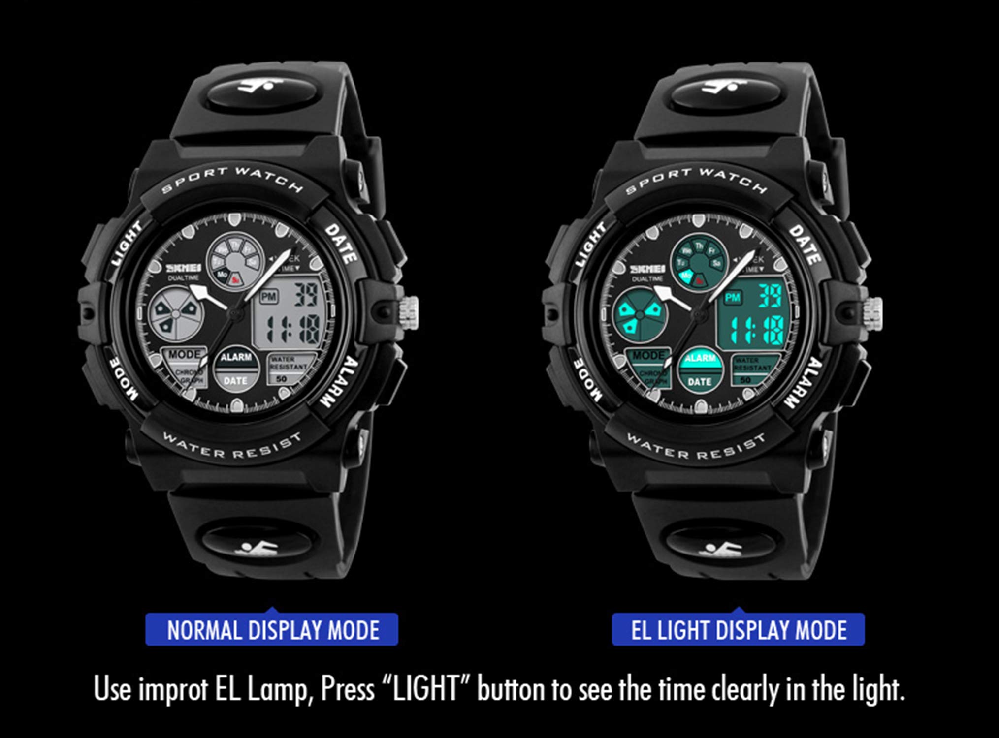Dayllon Boys Watch,Kids Watch for 3-15 Year Old Boys,Digital Sport Outdoor Multi Function Waterproof with LED Alarm Calendar Analog Watch for Kids - Kids Gifts