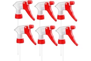 HETHYO Spray Bottle Nozzles Plastic Heavy Duty Trigger Spray Nozzle Replacement Head 6Pcs Leak Proof Water Bottle Spray Nozzles Adjustable Head Sprayer