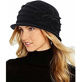 Womens 1920s Vintage Upturn Brim Wool Blend Cloche Church Hat Winter Felt Bucket Bowler Hat Crushable Foldable
