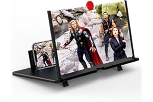 FOPUDY 16" Screen Magnifier for Cell Phone, Mobile Phone 3D HD Magnifying Projector Screen Enlarger for Movies, Videos and Gaming, Foldable Phone Stand with Screen Amplifier,Compatible with All Phones