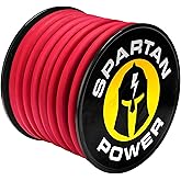 Spartan Power Welding Lead &amp; Car Battery Cable - DIY Bulk Automotive Grade Copper Wire - 600 Volt, 1/0 AWG, 10 Foot, Red