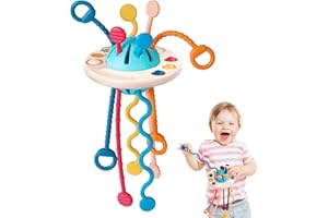 NARRIO Toddler Travel Toys for 1 Year Old Boy Girl Gifts, Sensory Food Silicone Pull String Activity Montessori Baby Toys 6-12-18 Months, First One Christmas Birthday Gifts for Girls Age 1-2