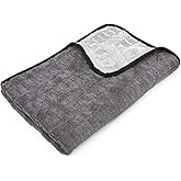 The Rag Company Gauntlet Car Drying Towel, Ice Grey/Grey, 20x30 in, 1-Pack | Paint-Safe &amp; Scratch-Free, Ultra-Absorbent, 70/30 Blend Korean Microfiber, 900 GSM, Dries Vehicles Faster Without Scratching