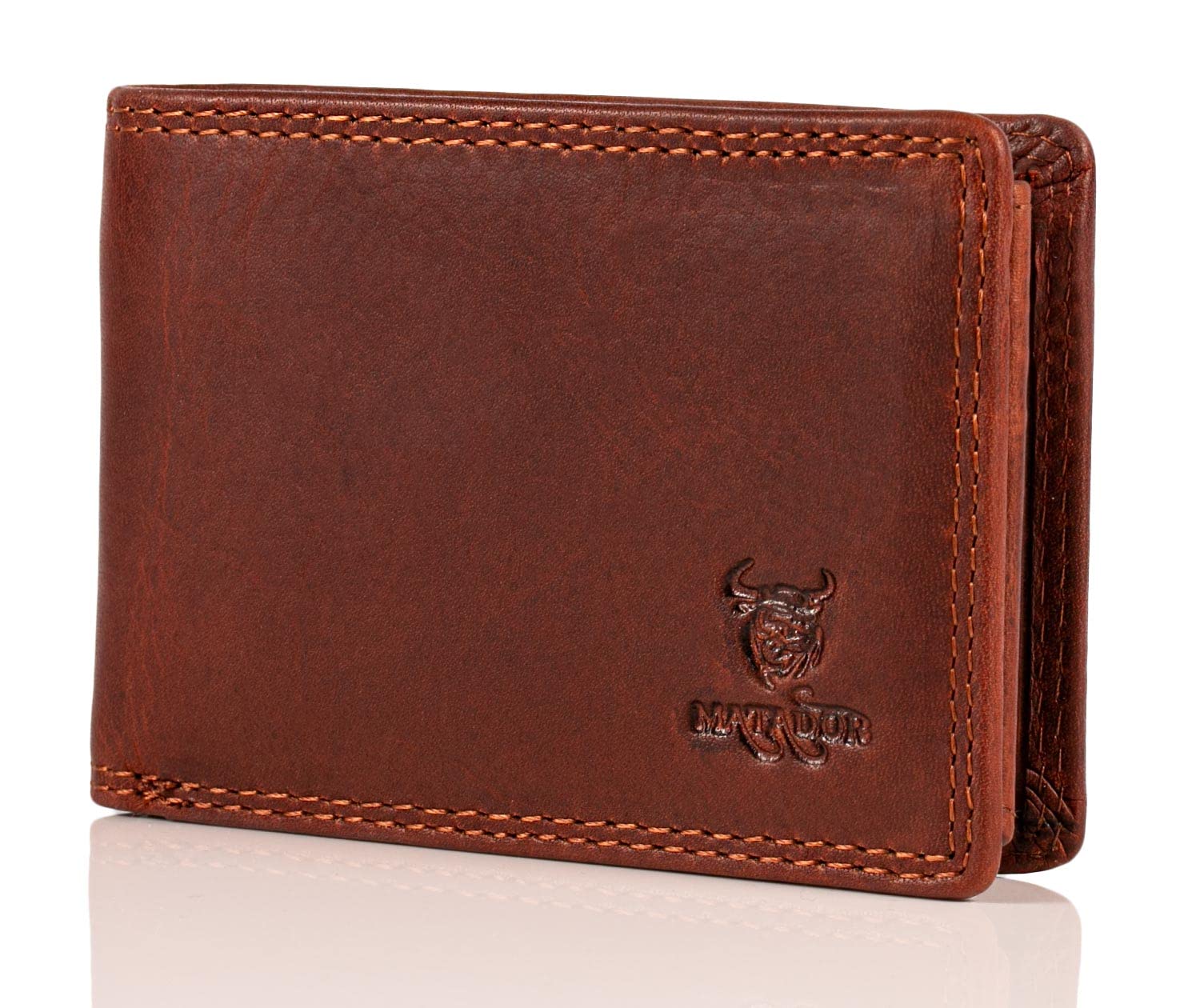 Matador leather wallet, purse, men's wallet, small RFID wallet, brown