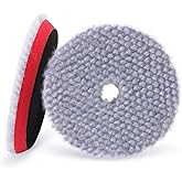 SPTA Wool Polishing Pad, 2Pcs 6''(150mm) Coarse Wool Cutting Pad, Coarse Pad BlueWool Buffing Pads Set with Hook and Loop for Heavy Cut for Car Polisher, Buffing and Polishing