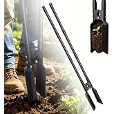 Post Hole Digger, 57 Inch Manual Fence Digger with Carbon Steel Blades | Adjustable long-handle digger for fence posts, planting holes, trenching, and garden soil work