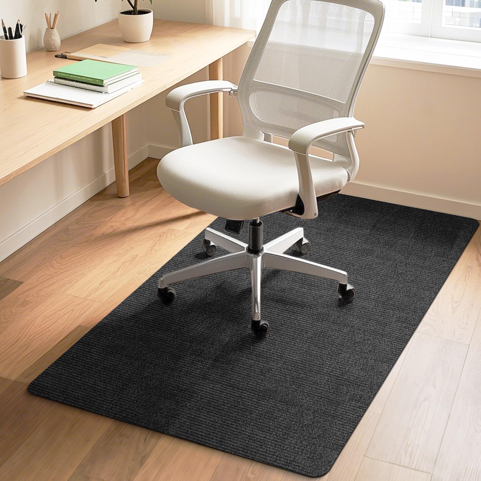Photo 1 of HomeMall Office Chair Mat for Hardwood and Tile Floor, Computer Chair Mat, Non-Slip Floor Protector, Under Desk Mat for Rolling Chair, Slate Black(48"x36")