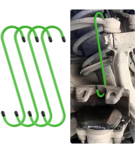 AGS Automotive Brake Caliper Hanger Hooks 4-Pack - Red Powder Coated 100lb Capacity