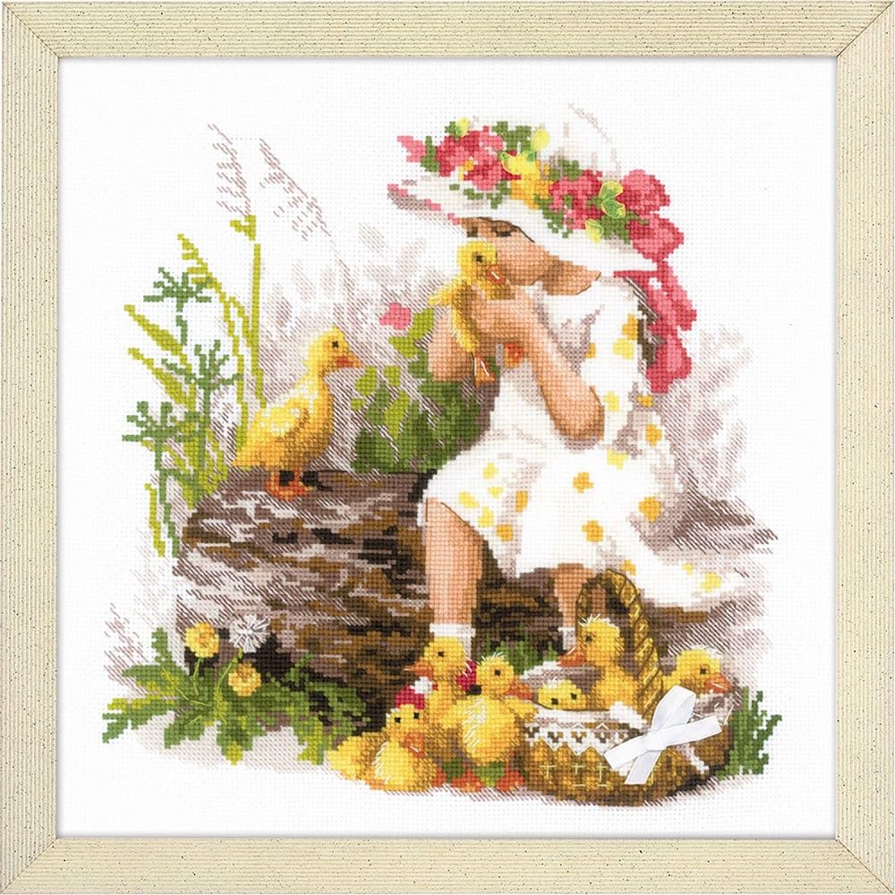 RIOLIS Cross Stitch Kit - 1781 - Girl with Ducklings