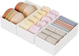 DIMJ 4 Pcs Drawer Organiser for Baby Underwear Socks White Non-Woven