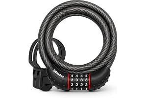 Master Lock Cable Lock, Set Your Own Combination Bike Lock, 6 ft. Long, Black, 8122D