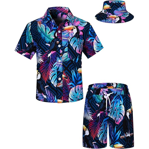 Moerstar Hawaïhemd voor heren, korte mouwen, casual, bloemen, Hawaïhemd