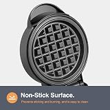 VonShef Mini Waffle Maker 600W 12.5cm Non-Stick Plates Black view 4