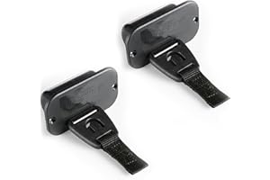 TAMIDN Retractable Rod Straps for Fishing Rods, Gunwale/Deck Mount Self-Retracting Tie-Down Straps, F14200 Rod Saver Strap Fishing Rod Holder, Fishing Pole Holders for Boat Deck, Black