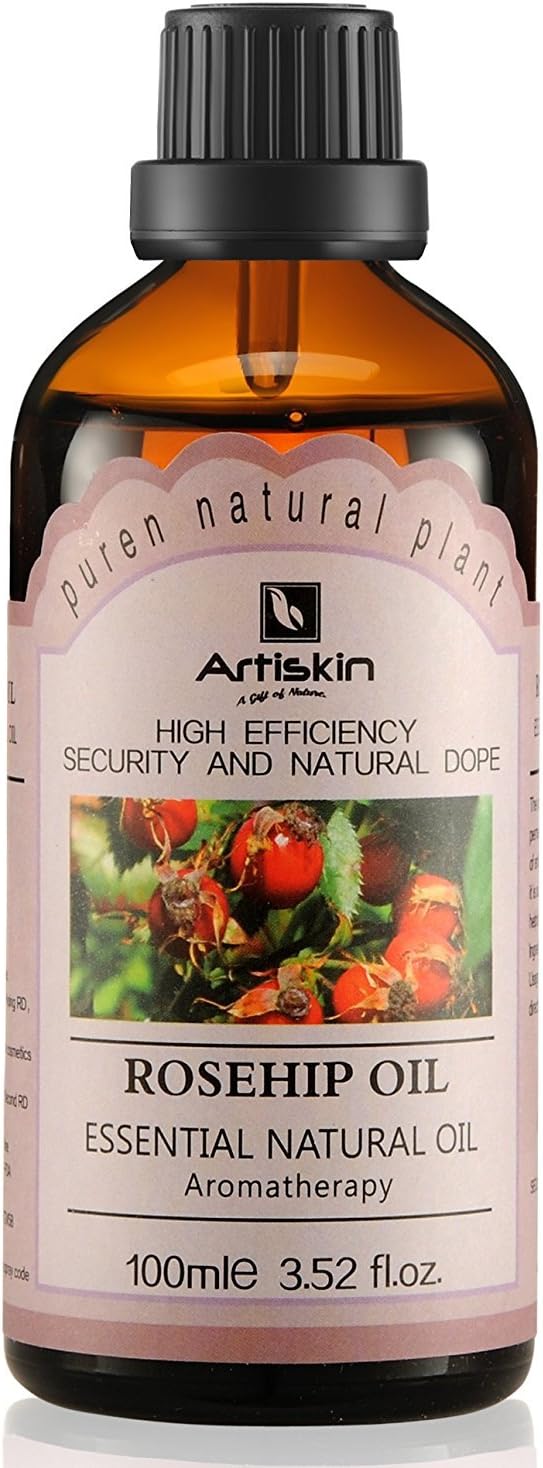 Organic 100% Pure Cold Pressed Unrefined Skin Whitening Natural Rosehip Oil, 3.52 oz