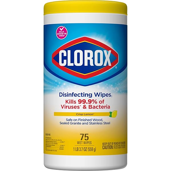 CLOROX DISINFECTING WIPES DISINFECTING FRESH SCENT, LEMON CANISTER 75 COUNT
