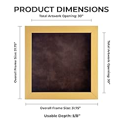 30x30 Shadow Box Frame Natural Wood | with a