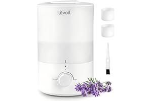 LEVOIT Humidifiers for Bedroom Large Room, 3L Cool Mist Top Fill Oil Diffuser for Baby Nursery and Plants, 360 Degree Nozzle,