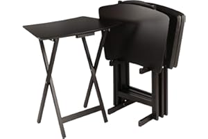 CONTEMPORARY HOME LIVING 5pc Coffee Brown Contemporary Fan Shape Snack Table Set 29.75"