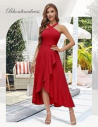 Bbonlinedress Women Red Halter Cocktail Prom Dress